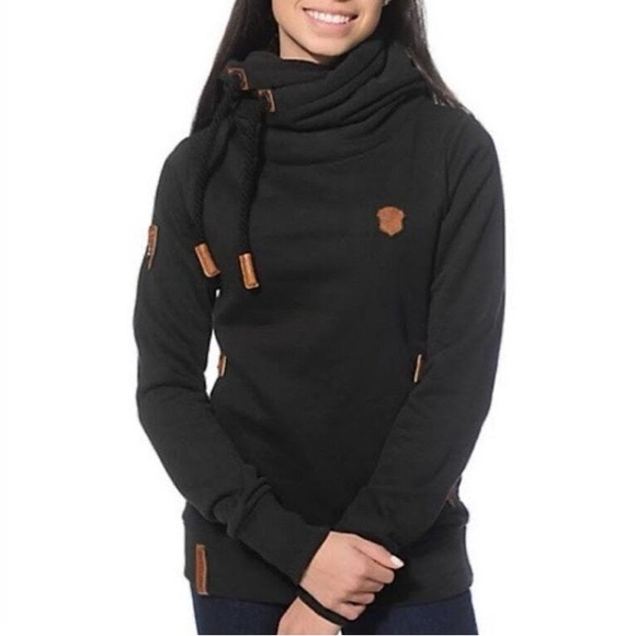 Naketano Brave New World Women's Size L Pullover Hoodie Jacket Black - Picture 1 of 11